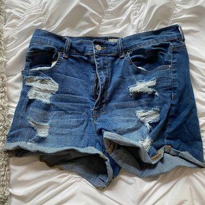 Ripped Denim Shorts